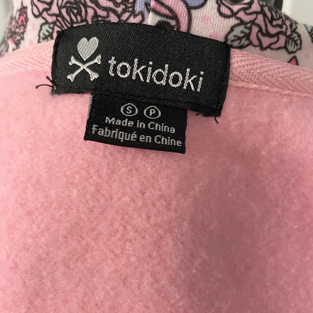 Tokidoki Pink Hoodie Sweatshirt Floral Quartz Small Donutella Unicorno Used - Picture 9 of 16